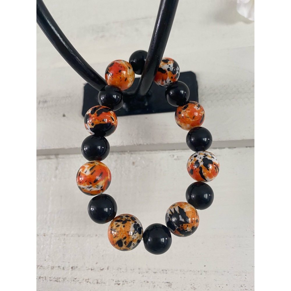 Homemade Tiger Print Beaded Bracelet
